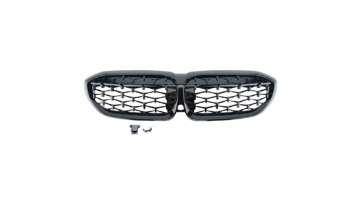 Grille+de+Calandre+%27Diamond+Type%27+Noir+Luisant+sur+mesure+pour+BMW+S%C3%A9rie+3+G20%2FG21+2019-+excl.+LCI